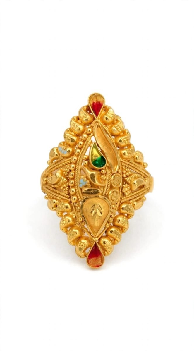 Royal Filigree Marquise Gold Statement Ring