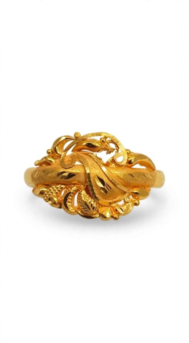 Royal Peacock Filigree Gold Ring
