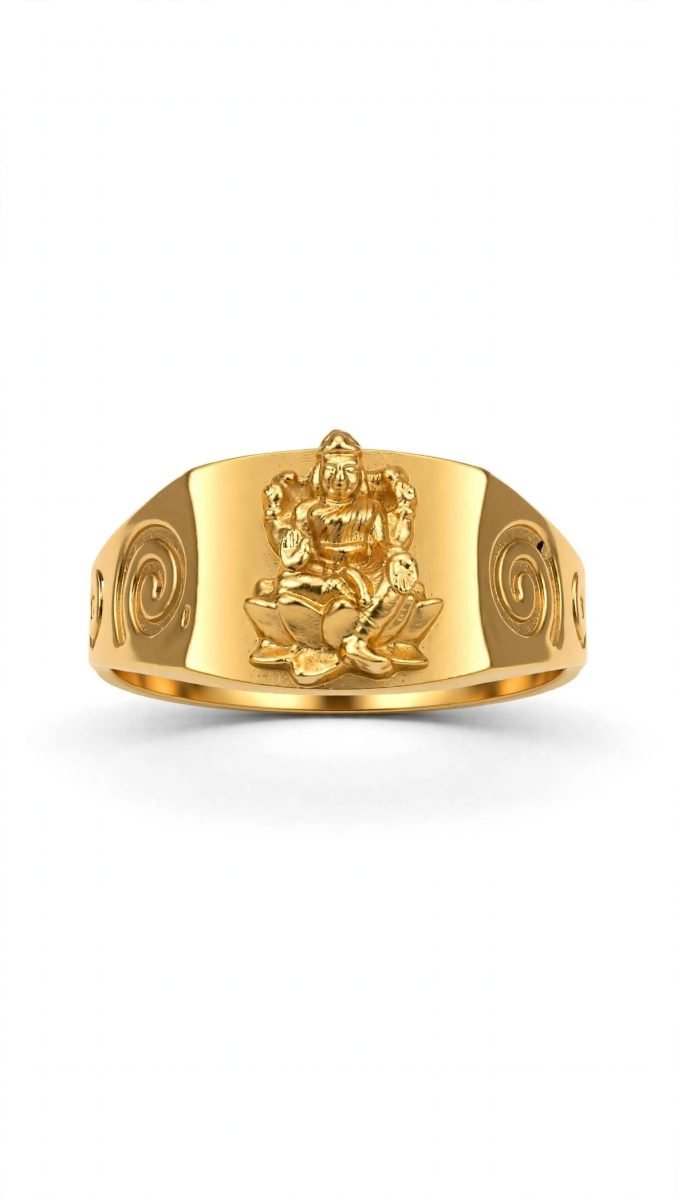 Divine Goddess Lakshmi Gold Ring