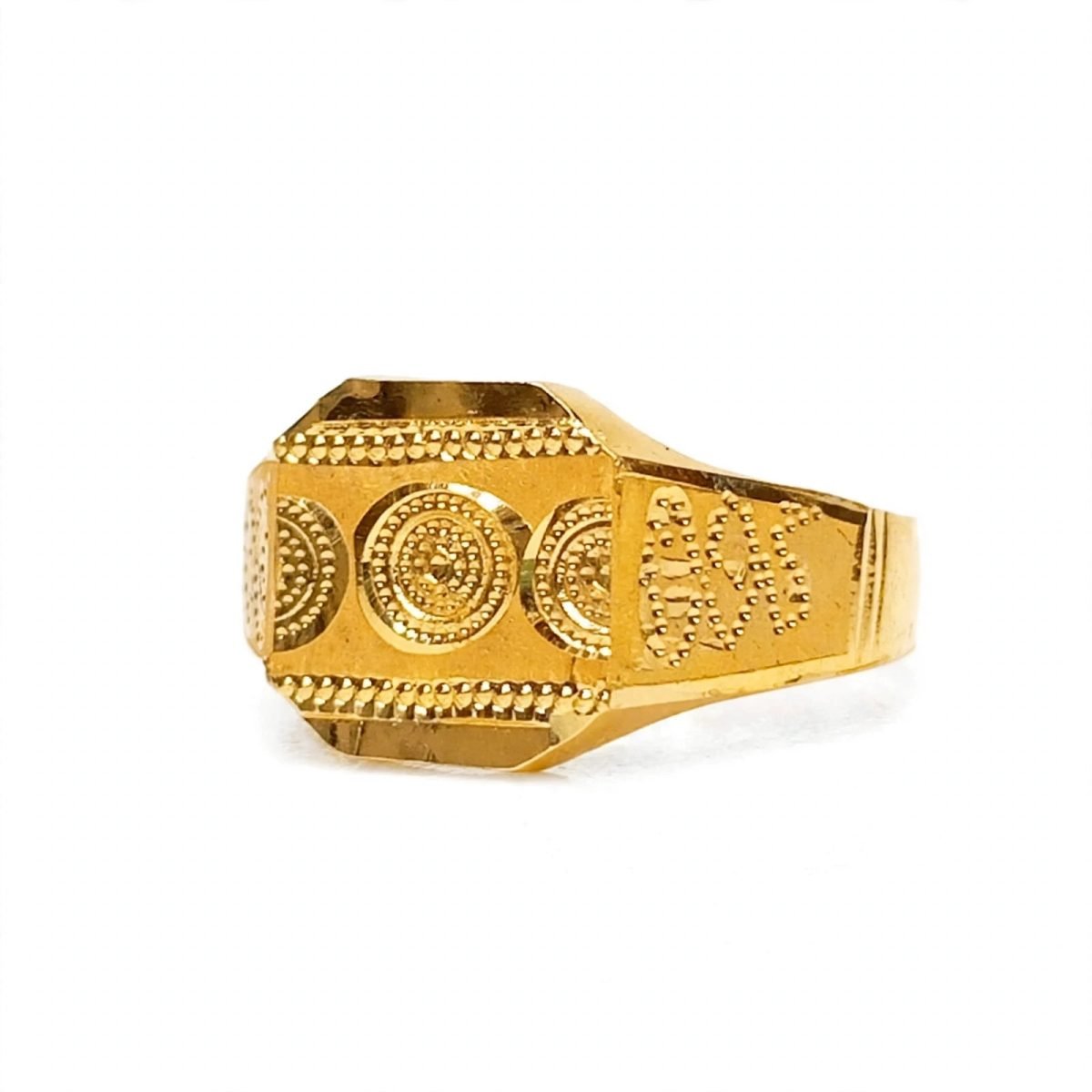 Traditional Concentric Chakra Granulation Gold Signet Ring