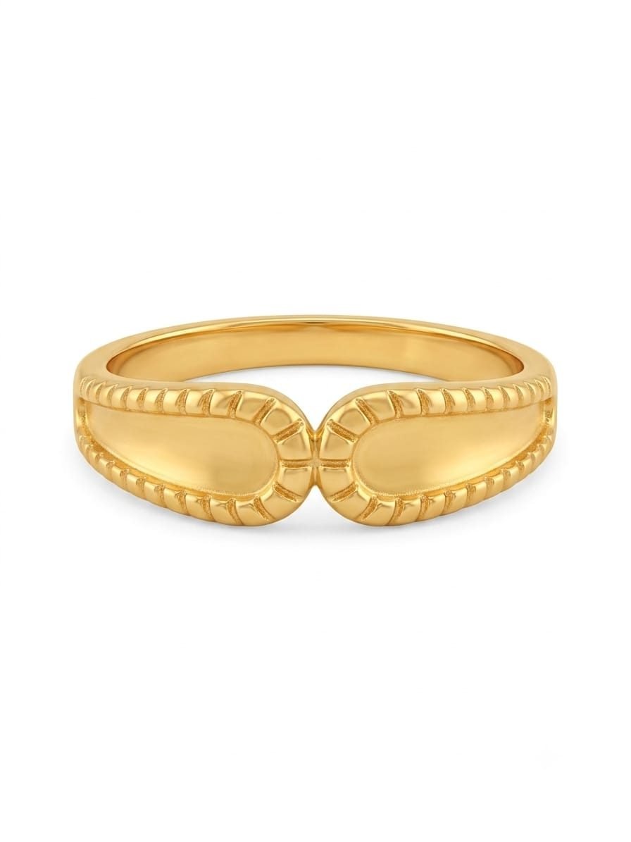 Golden Milgrain Infinity Bypass Ring
