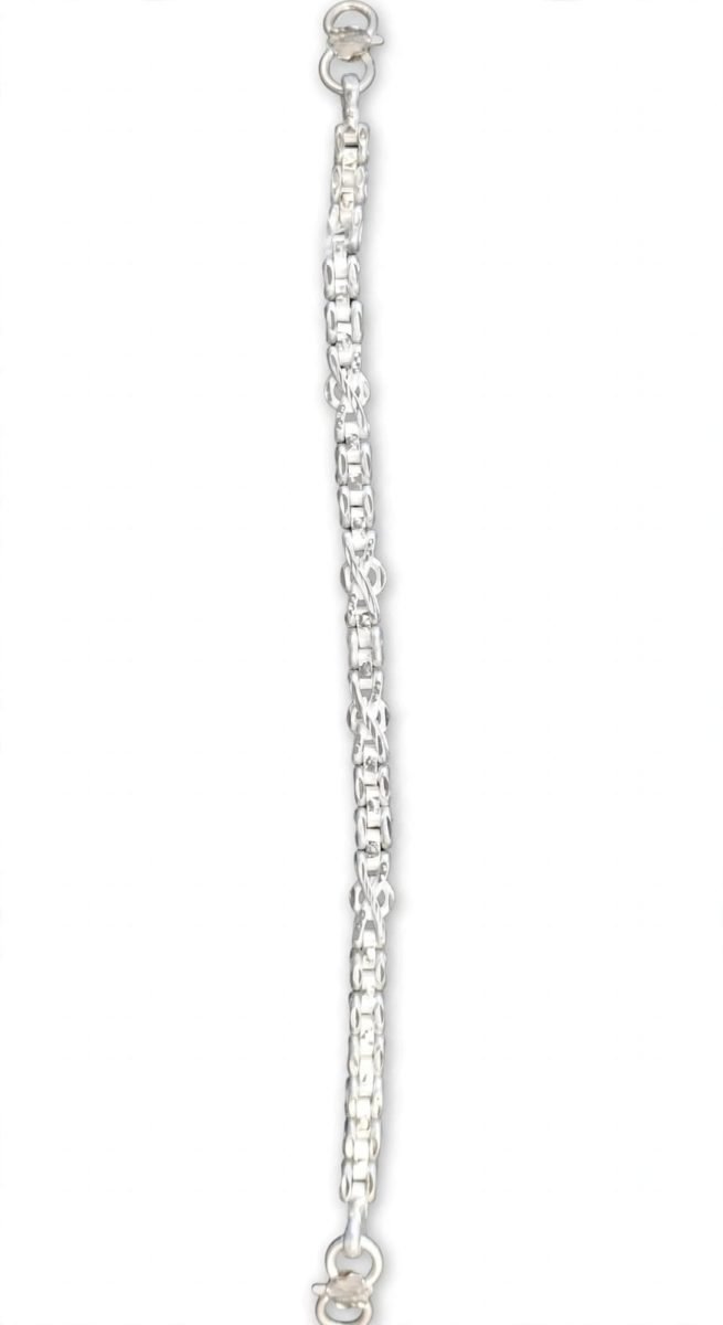 Sterling Silver Textured Link Chain Bracelet