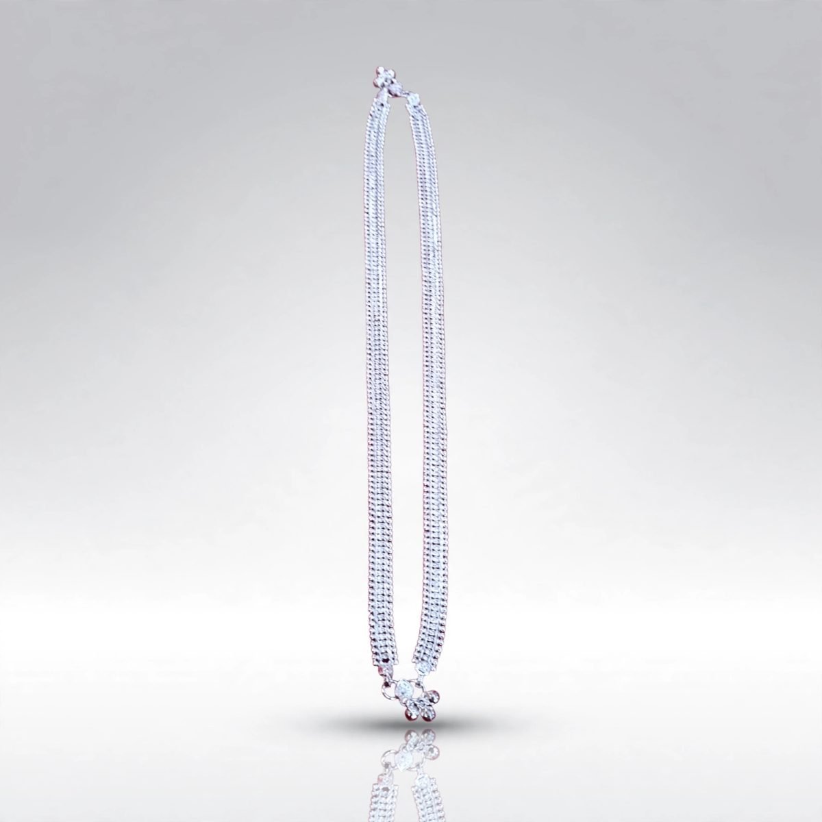 Elegant Dual-Line Silver Payal (Anklet)